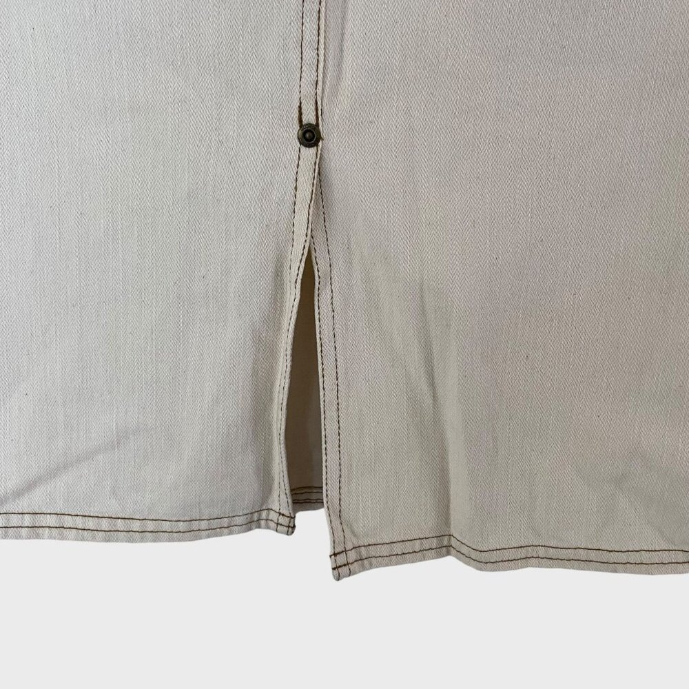Gloria Vanderbilt A-Line Denim Pencil Skirt Cream Women's Size 6 Boho Tapestry - Picture 7 of 10